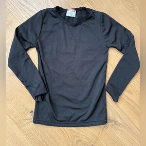 Rocky Black Lace-Trim Thermal layer Long Sleeve Top